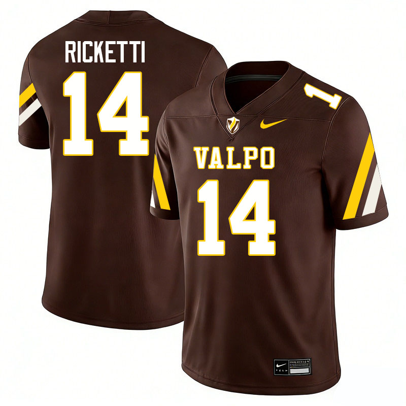 Valparaiso Beacons #14 Ryan Ricketti College Football Jerseys,Uniforms-Brown
